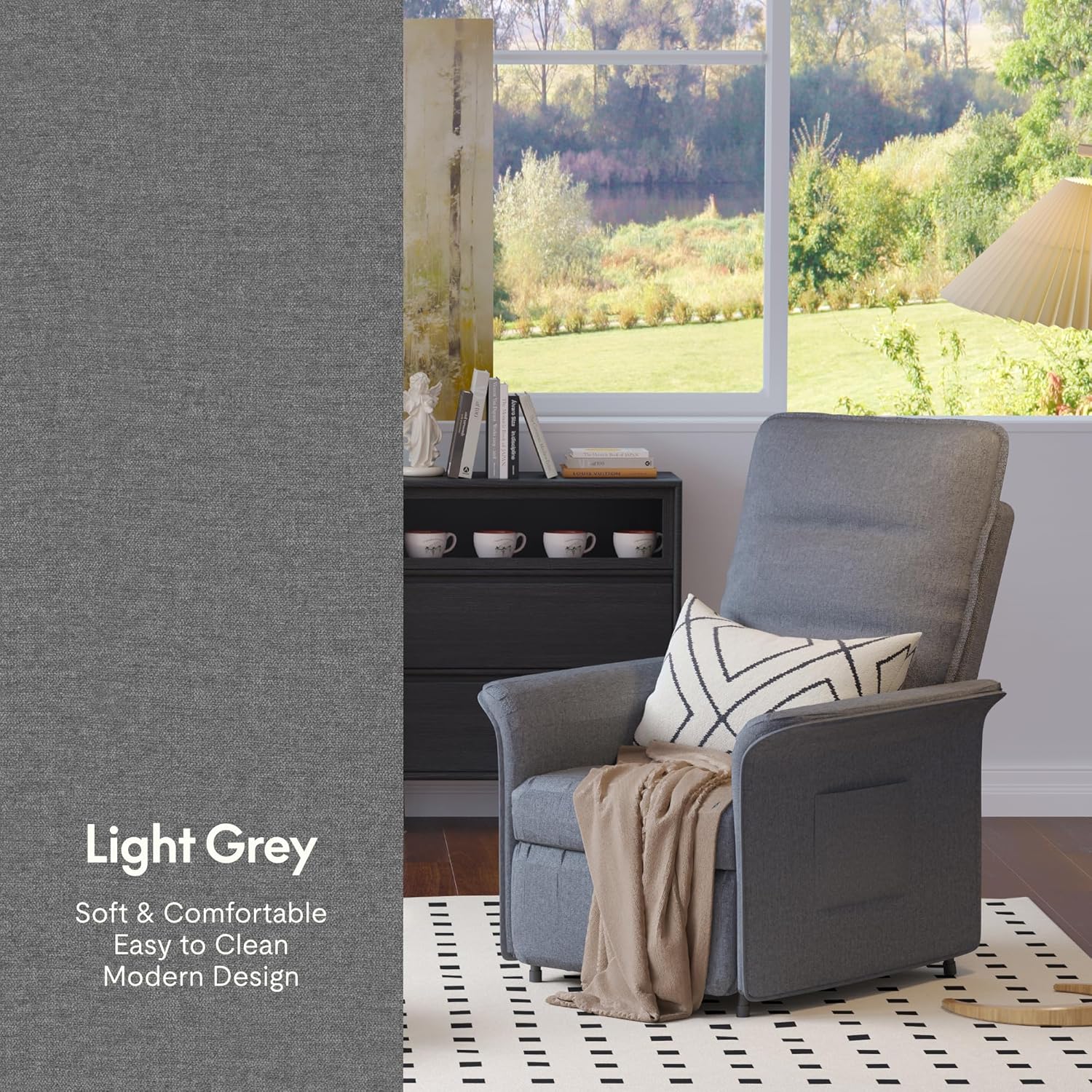 Fauteuil met armleuning - Relaxfauteuil - Relaxstoel - Elektrisch - Lichtgrijs - FLEXISPOT