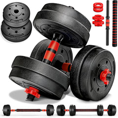 Dumbells set - Gewichten set - Halterset - Verstelbaar - 15 kg - Rood - RE:SPORT