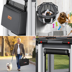 LOVPET® Puppyren - Hondenren - 72x72x43cm - Antraciet