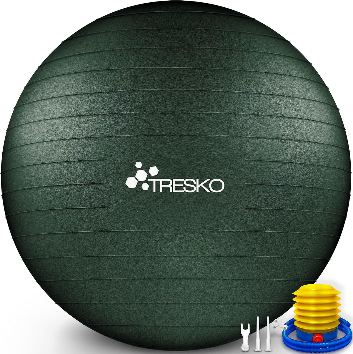 Fitness bal - Yoga bal - Pilates bal - Zwangerschapsbal - 65 cm - Groen - TRESKO