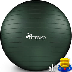Fitness bal - Yoga bal - Pilates bal - Zwangerschapsbal - 65 cm - Groen - TRESKO