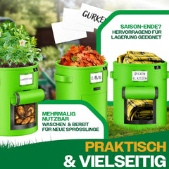 KESSER® Aardappelplantenzak - 3-delige set - 38L - Wwasbaar - Groen