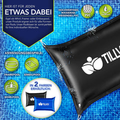 Tillvex® Zwembadkussen - 200x240cm - Zwembadafdekking - Waterdicht - Zwart