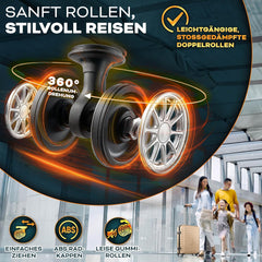 Tillvex® Reiskofferset - 4-delig - ABS- Kofferset - Champagne