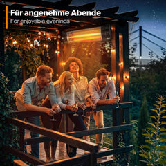 TRESKO Infrarood warmtestraler, 2500 W, met afstandsbediening, met 3 warmtestanden, terrasstraler, binnen en buiten, wand-infraroodstraler met led-display •