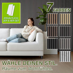 Wandpanelen - Akoestische panelen - Lattenwand - 2 stuks - 120x60 cm - Grijs - TRESKO