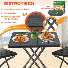 KESSER® Balkontafel - Tuintafel - Bistrotafel - Klapbaar - Antraciet