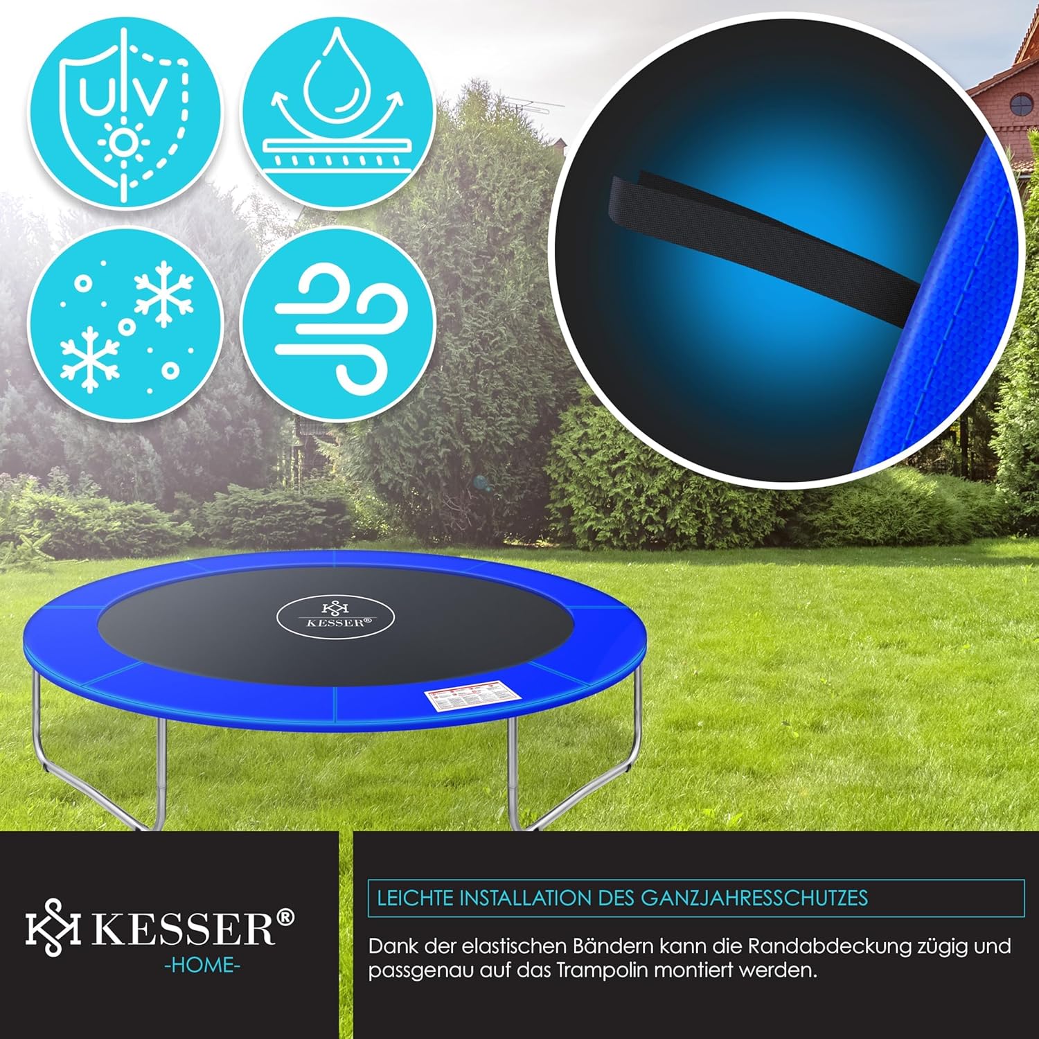 KESSER® Trampoline Randafdekking - Rand - Ø305cm - Blauw