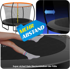 KESSER® Trampoline Ø366 cm, TÜV Rheinland GS-gecertificeerd, tuintrampoline, kindertrampoline tot 150 kg, complete set met veiligheidsnet, ladder, randafdekking en accessoires