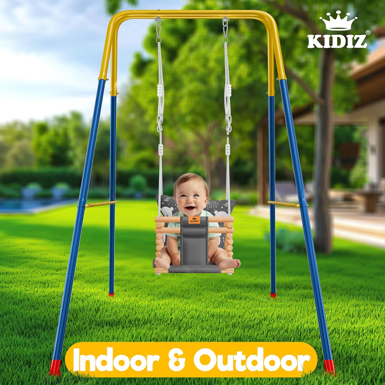 KIDIZ® Babyschommel - Kinderschommel - Baby Swing - Grijs