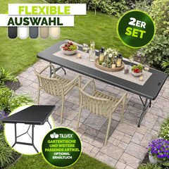 Tuinstoelen - Weerbestendig - Met armleuning - Set van 2 - Taupe - Tillvex®
