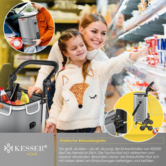 KESSER® Boodschappentrolley - Boodschappenwagen - 56L - tot 50kg  - Grijs