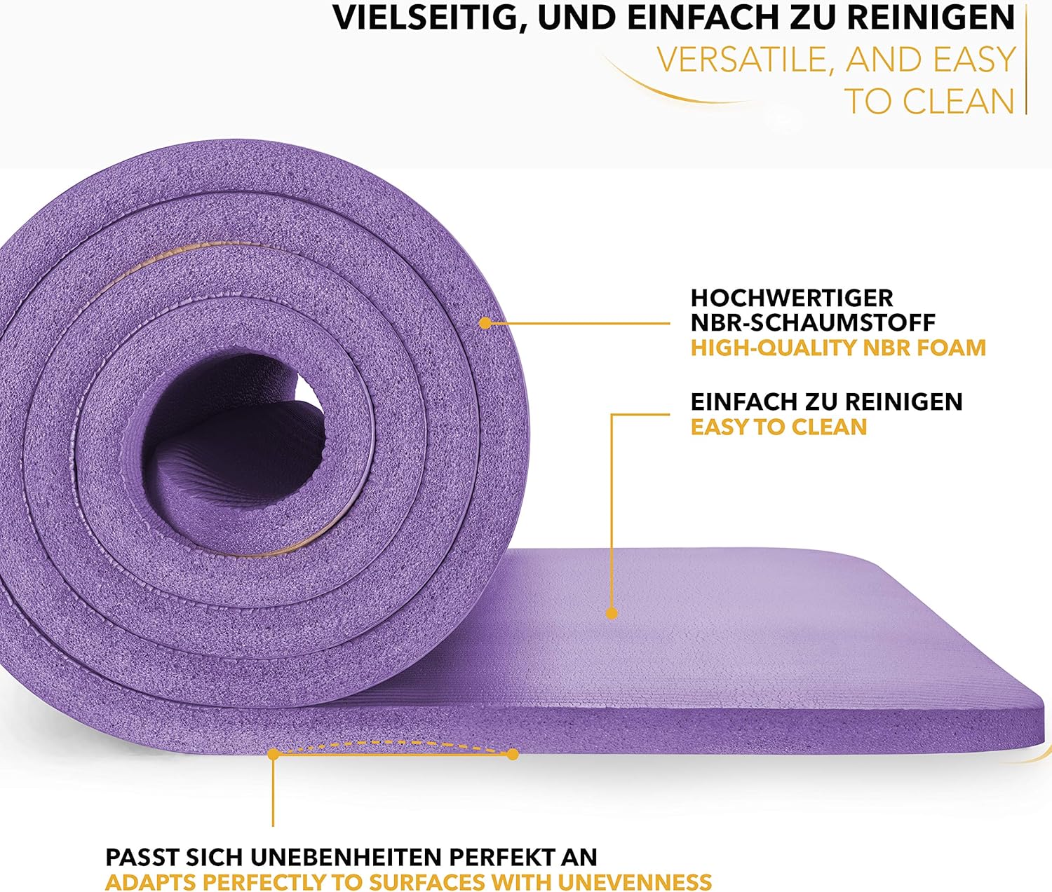 Yoga mat - Fitness mat - Sport mat - Anti slip - Extra dik - Paars
