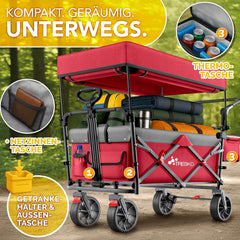 Bolderkar - Opvouwbaar - Bolderwagen  - Rood - TRESKO®