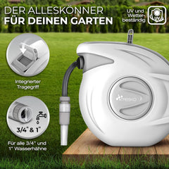 Wandslangenbox - Tuinslanghaspel - Tuinslang met haspel - 30 meter - Grijs