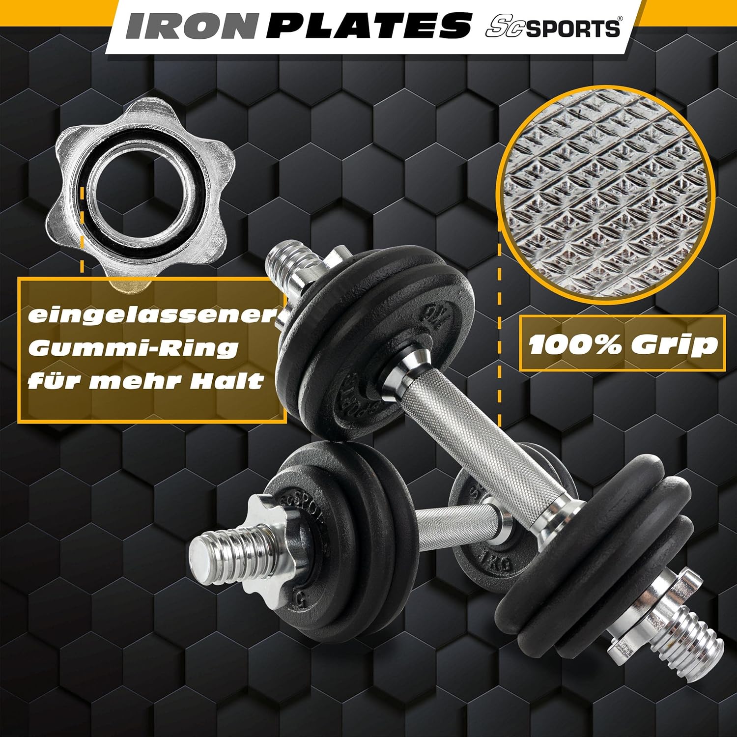 Halterschijven - Halterset- 30 mm - Gietijzer - 15 kg - ScSPORTS®