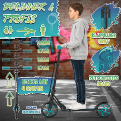 Kinderstep - 2 wielen - Kinder step - Verstelbaar - Turquoise - RE:SPORT