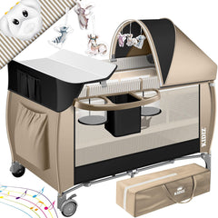 KIDIZ® 3in1 Babybedje - Campingbedje - Ledikant  - Beige
