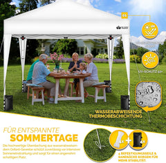 Partytent - Opvouwbaar - 3x3 m - Paviljoen - Easy up - Wit - Tillvex®