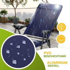 Tuinstoelen verstelbaar - Ligstoel - Set van 2 - Blauw - KESSER®