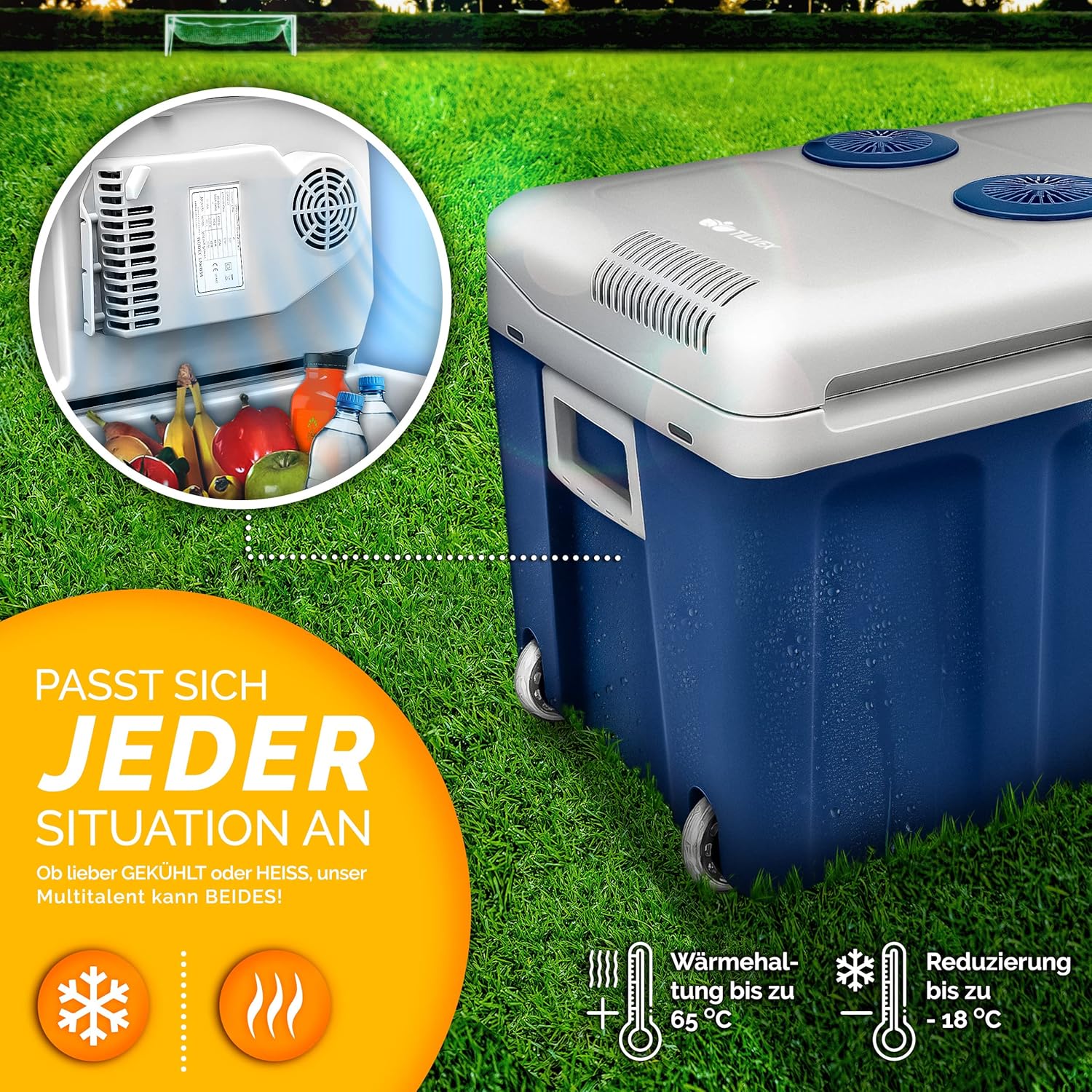 Koelbox Elektrisch – 12V en 230 volt - Coolbox - Frigobox - 40L – Blauw