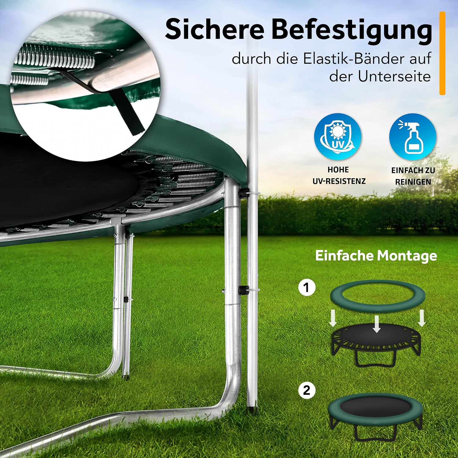 Kiduku Trampoline Randafdekking - Rand - Ø305cm - Groen