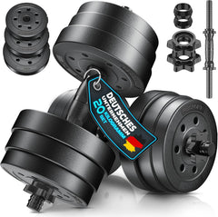 Dumbells set - Gewichten set - Halterset - Verstelbaar - 20 kg - Zwart - RE:SPORT