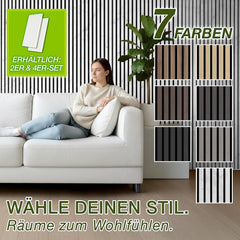 Wandpanelen - Akoestische panelen - Lattenwand - 2 stuks - 120x60 cm - Wit - TRESKO