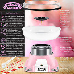 KESSER® Suikerspinmachine - Retro - 500W - Roze/Wit