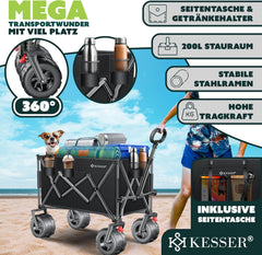KESSER® Bolderkar - Opvouwbaar - Bolderwagen - Zwart