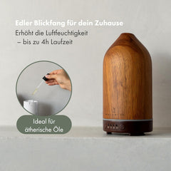 WALDWERK Diffuser (100 ml) van fijn acaciahout, aroma voor een aangenaam binnenklimaat, voor etherische oliën, geurolie, geurlamp voor aromatherapie, luchtbevochtiger •