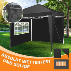 KESSER® Zijwand voor paviljoen - 3x3m - Zwart •