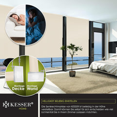 KESSER® Klemluifel - Balkonluifel - Rolgordijn - 140x240cm - Beige