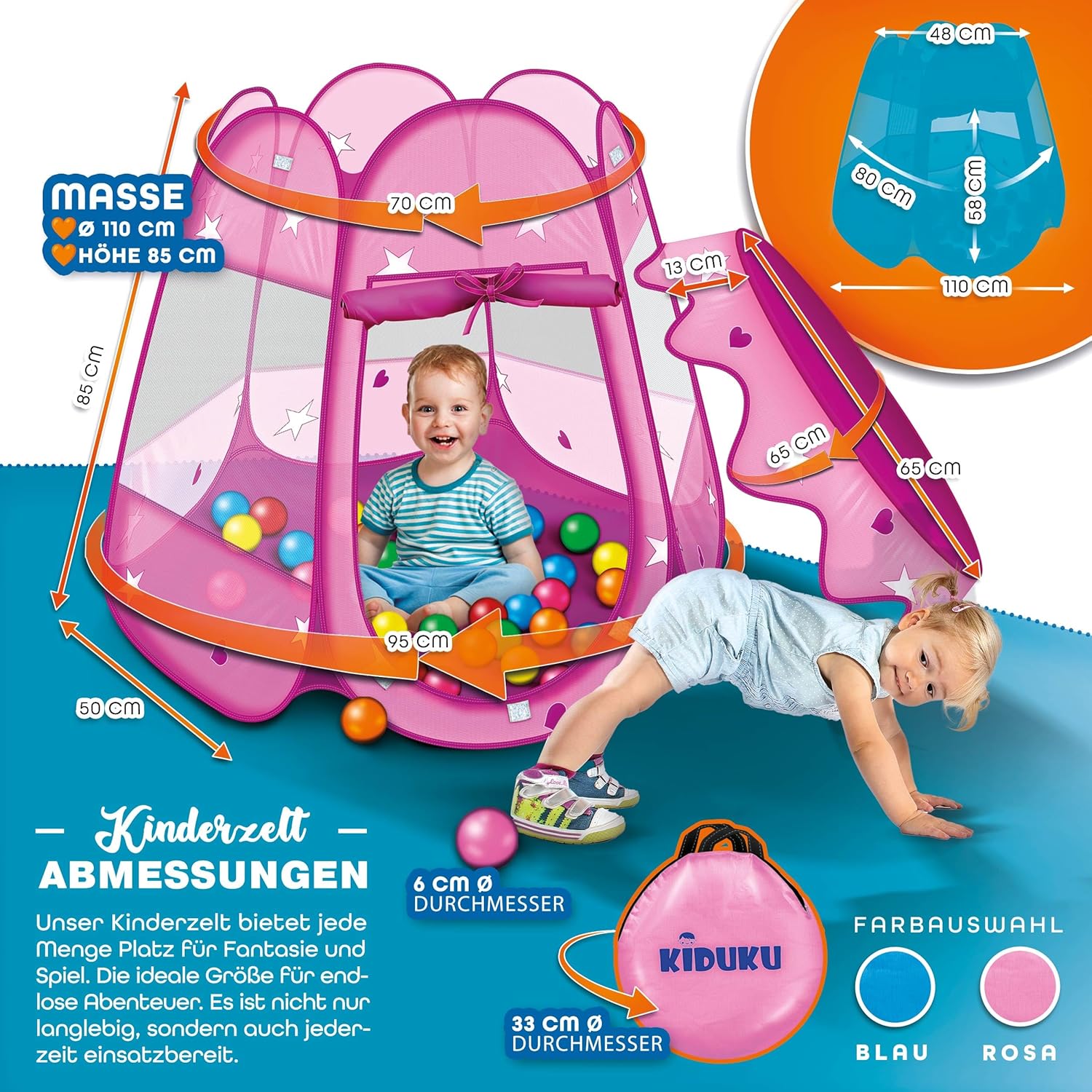 KIDUKU® Speeltent - Kindertent - Speelhuisje - Roze