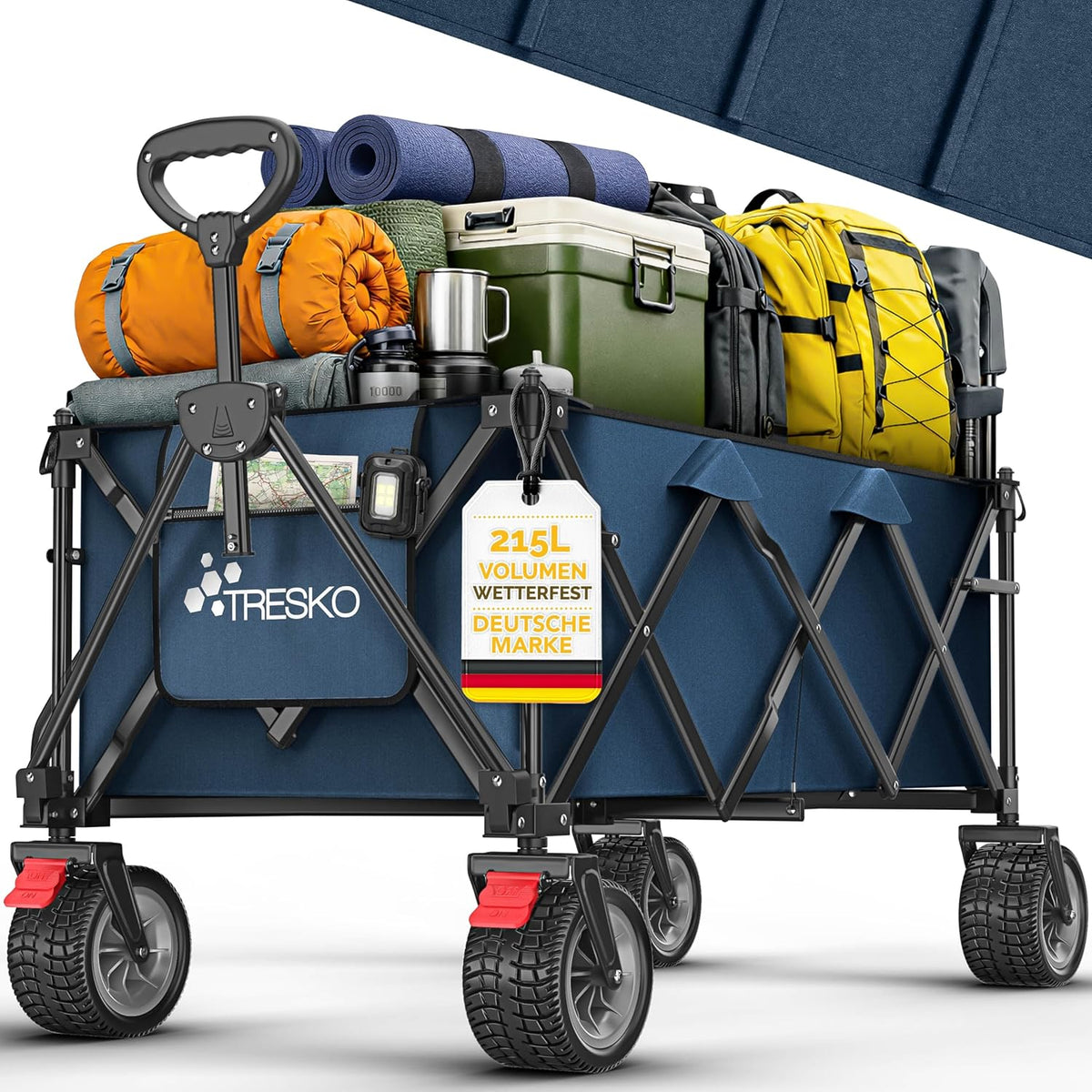 Bolderkar - Opvouwbaar - Bolderwagen  - Blauw - TRESKO®