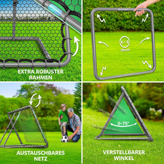 KESSER® Voetbal Rebounder - Kickback - Tchouk - 128x128cm - Grijs