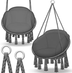 Hangstoel - Binnen & Buiten - Hangschommel - Tot 200kg - Antraciet - Tillvex®