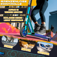Stuntstep - Voor kinderen en volwassenen - Vouwbaar - Regenboog - RE:SPORT