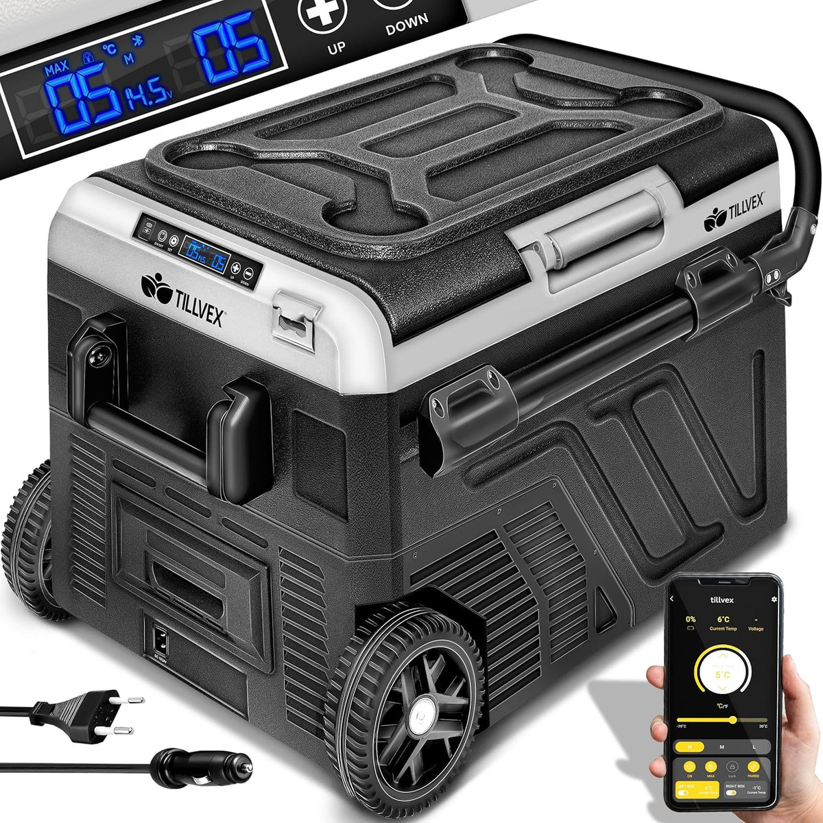 Tillvex® Elektrische Koelbox - Compressor - tot -20°C - 60L - Zwart