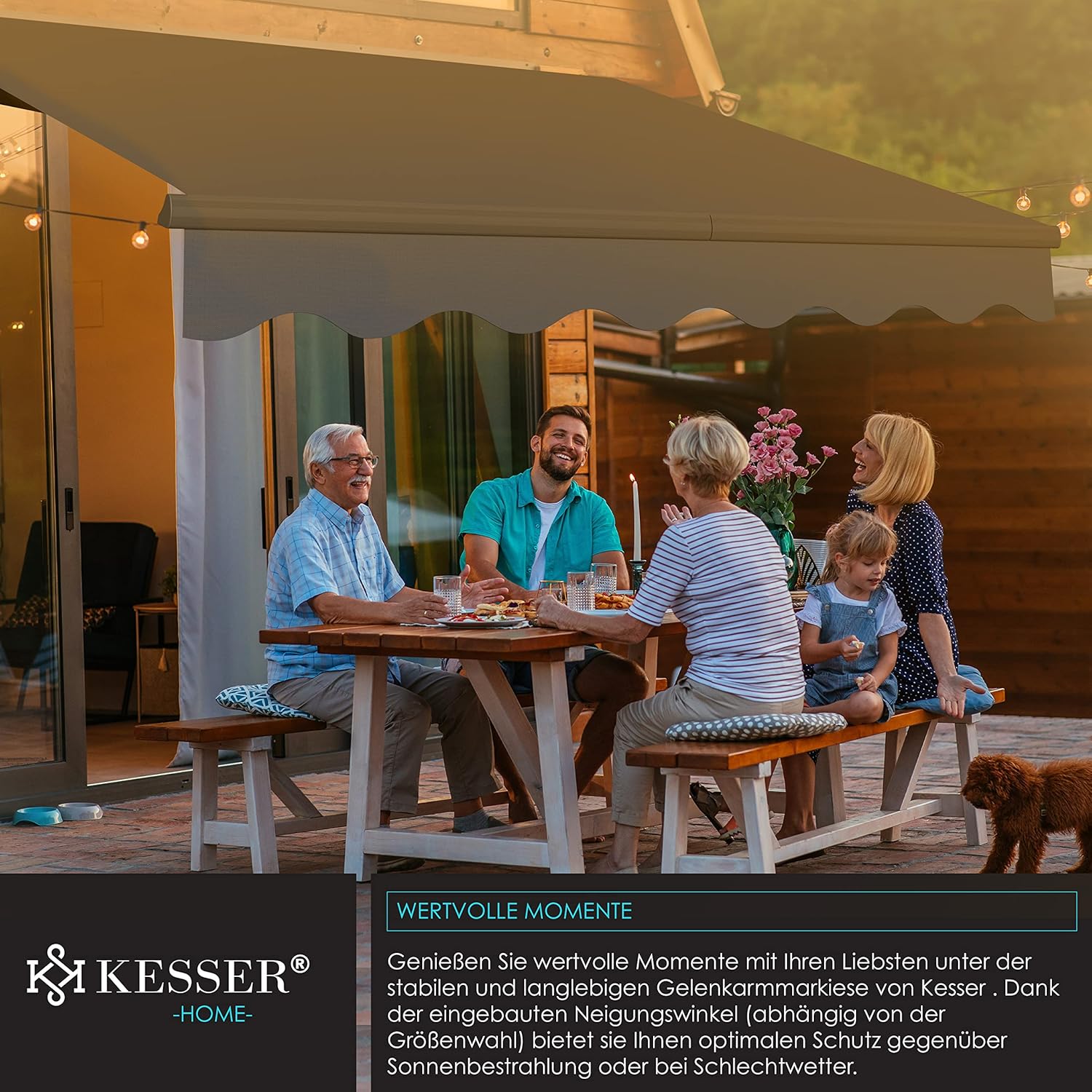 KESSER® Luifel - Zonnescherm - 300x250cm - Antraciet