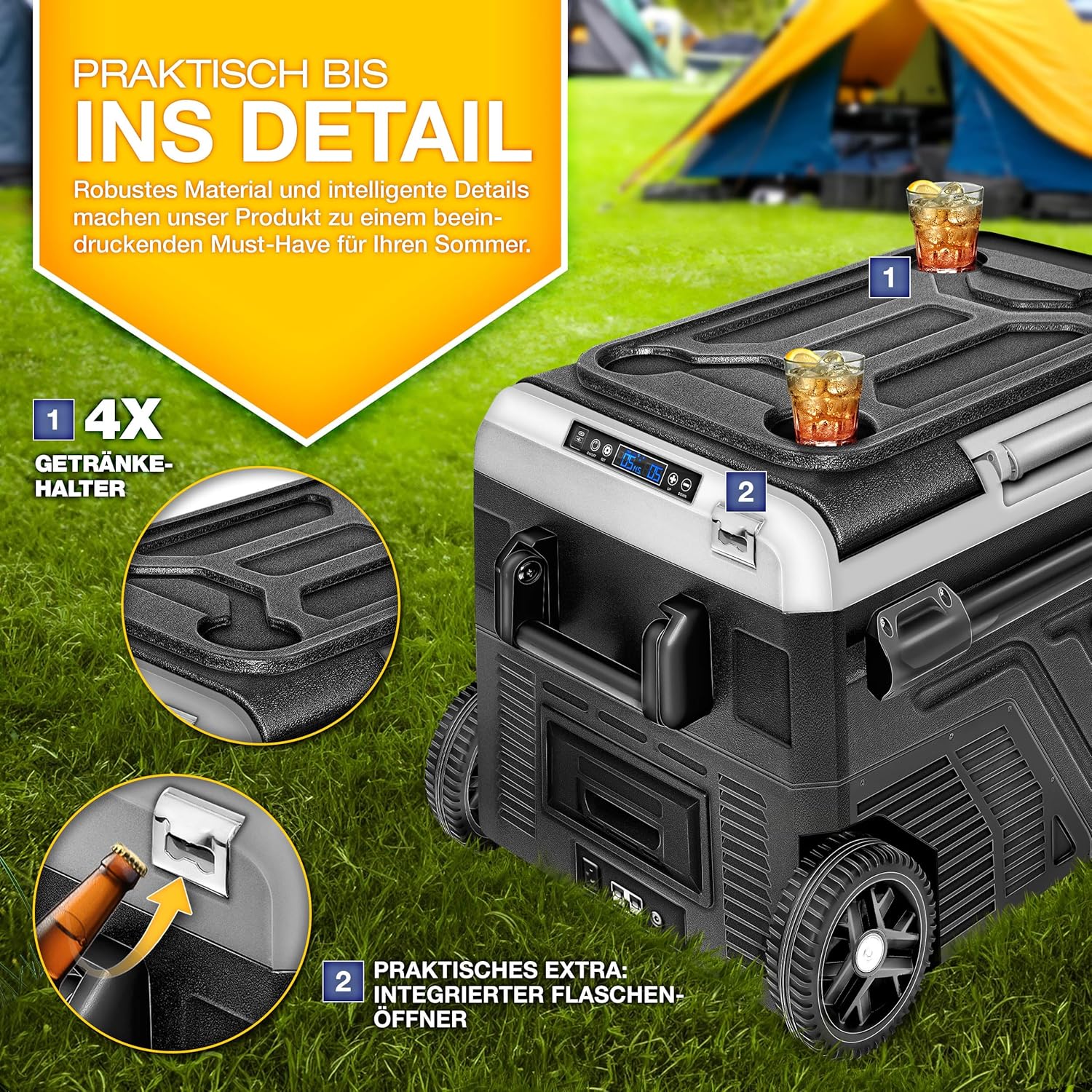 Compressor Koelbox elektrisch - Coolbox - Frigobox - 50L - Zwart
