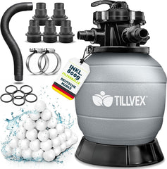 Zandfilterpomp - Zandfilter voor zwembad - Tot 21000L - Grijs - Tillvex