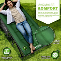 Veldbed - 1 Persoons - Kampeerbed - Stretcher - Groen - Tillvex®