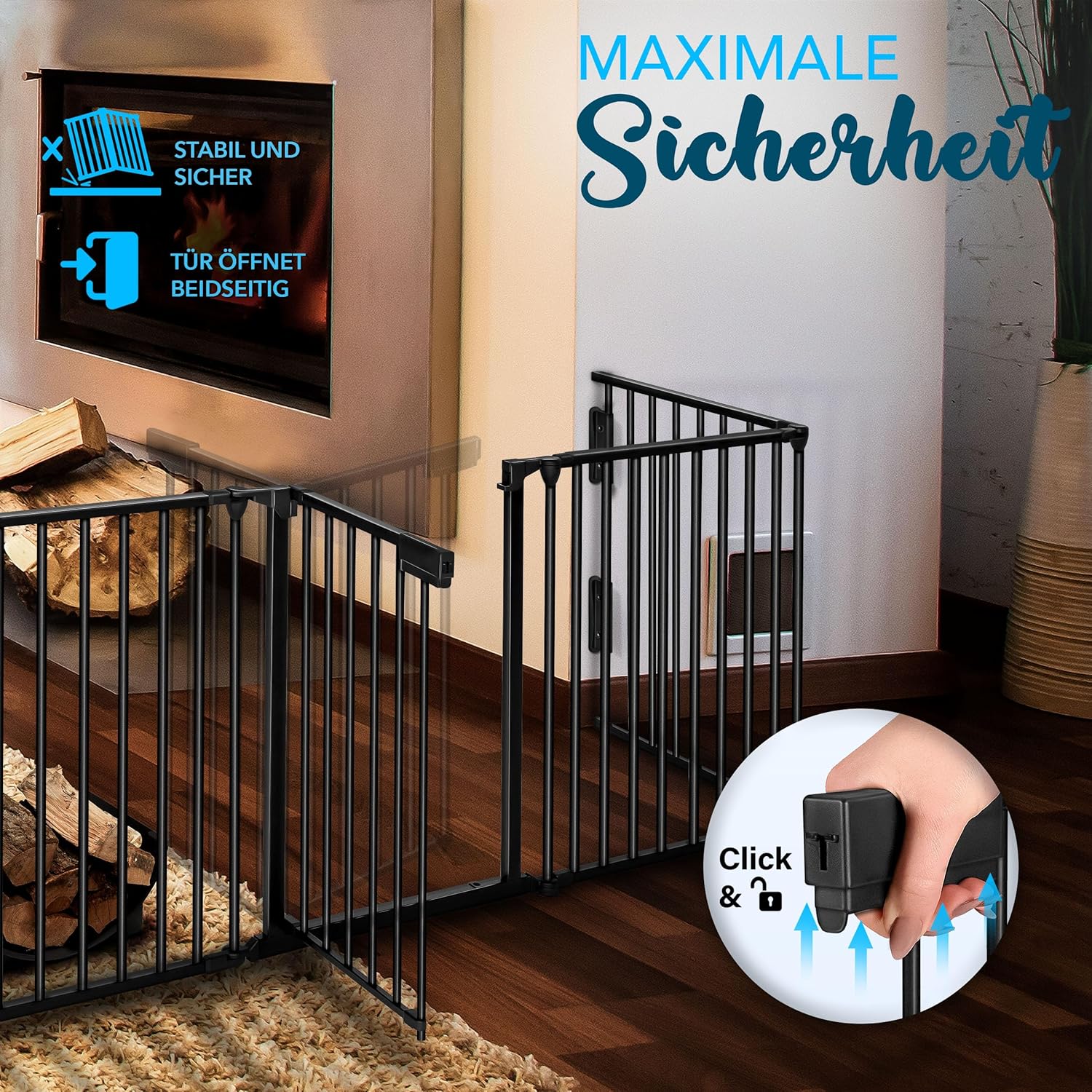 KIDUKU® Traphekje - Veiligheidshekje - 240cm - Zwart