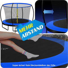 KESSER® Trampoline Ø305 cm - Veiligheidsnet en Ladder - tot 150 kg belasting - Blauw