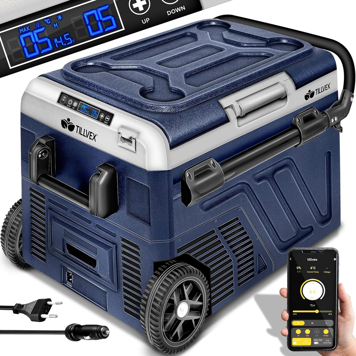 Tillvex® Elektrische Koelbox - Compressor - tot -20°C - 40L - Blauw