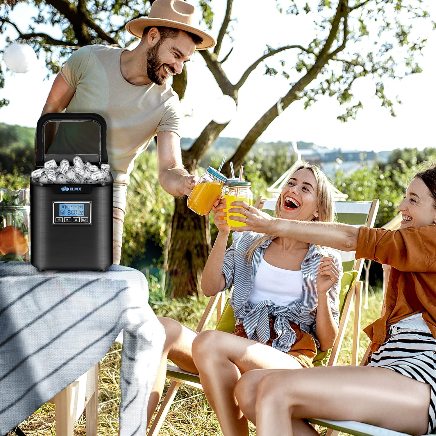 IJsblokjesmachine – 12kg/24 uur – IJsmachine - IJsblokjesmaker - Zwart - Tillvex®