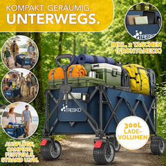Bolderkar - Opvouwbaar - Bolderwagen  - Blauw - TRESKO®