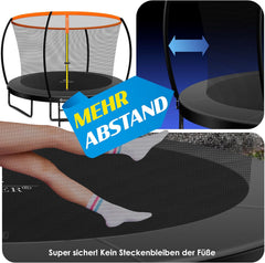 KESSER® Trampoline Ø305 cm - Veiligheidsnet en Ladder - tot 150 kg belasting - Oranje