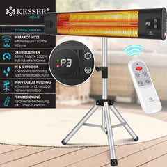 Infrarood Verwarming - Terrasverwarmer - Elektrische Heater - Zwart - KESSER®